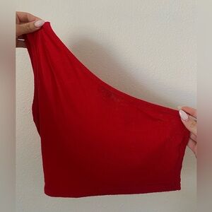 Elegant Red One-Shoulder Top